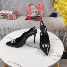 Plaque Heeled Slingback Pumps 10 cm