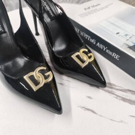 Plaque Heeled Slingback Pumps 10 cm