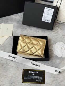 Metallisches Caviar-Kartenetui Gold 11 cm