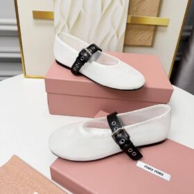 Ballerinas aus Mesh-Gewebe Weiß