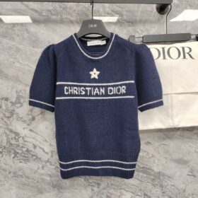 Kurzarm-Pullover Marineblau