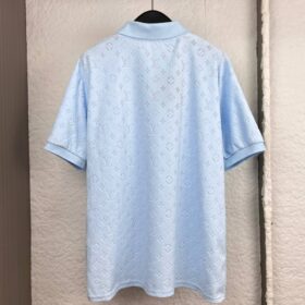 Monogram French Terry Polohemd Hellblau