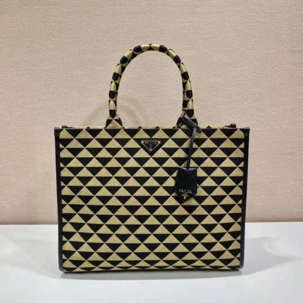 Symbole Embroidered Tote Beige 39 cm