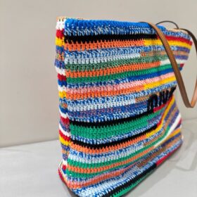 Gehäkelte Tragetasche Mehrfarbig 34cm