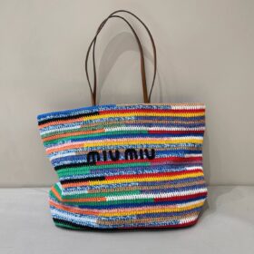 Gehäkelte Tragetasche Mehrfarbig 34cm