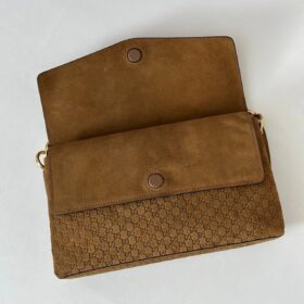 Mittlere Schultertasche Wildleder Braun 28cm