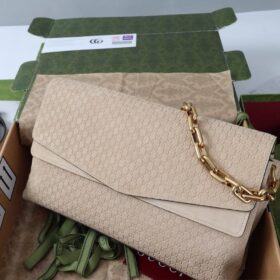 Große Schultertasche Wildleder Beige 36cm