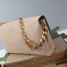 Große Schultertasche Wildleder Beige 36cm
