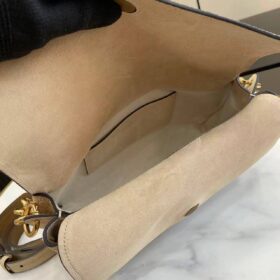 Mittlere Schultertasche Wildleder Beige 28cm