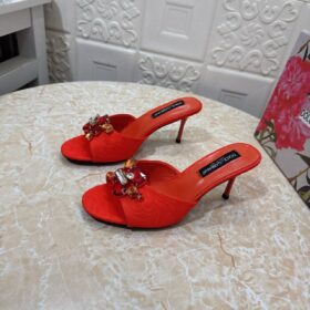 Brokat-Mules mit Stickerei 7.5 cm