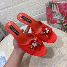 Brokat-Mules mit Stickerei 7.5 cm