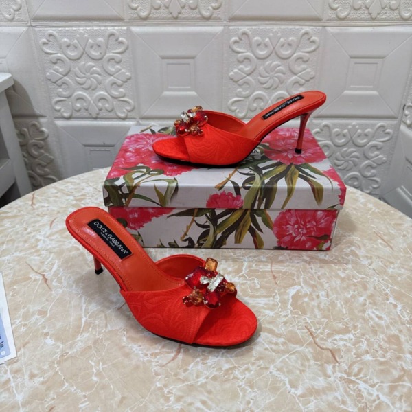Brokat-Mules mit Stickerei 7.5 cm