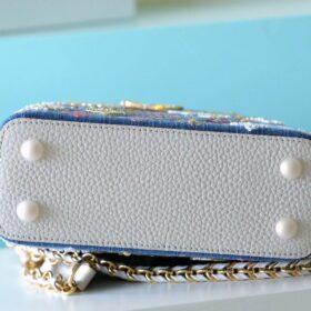 Capucines Monogram Denimblau/Gold 21 cm