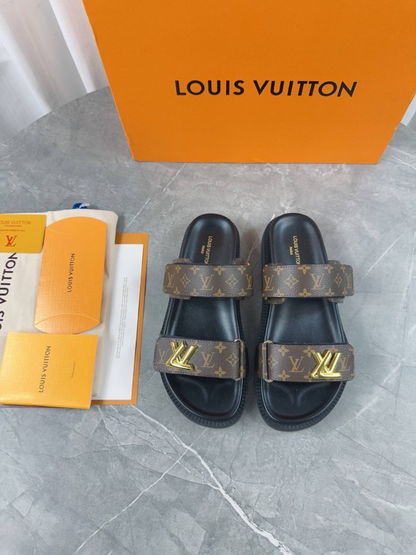 LV Sunset Flat Mule Braun/Schwarz