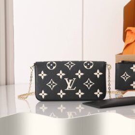Pochette Felicie Schwarz/Beige 21 cm