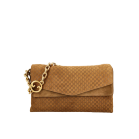 Mittlere Schultertasche Wildleder Braun 28cm