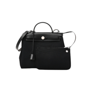 Military Toile Hunter Zip Schwarz 31 cm