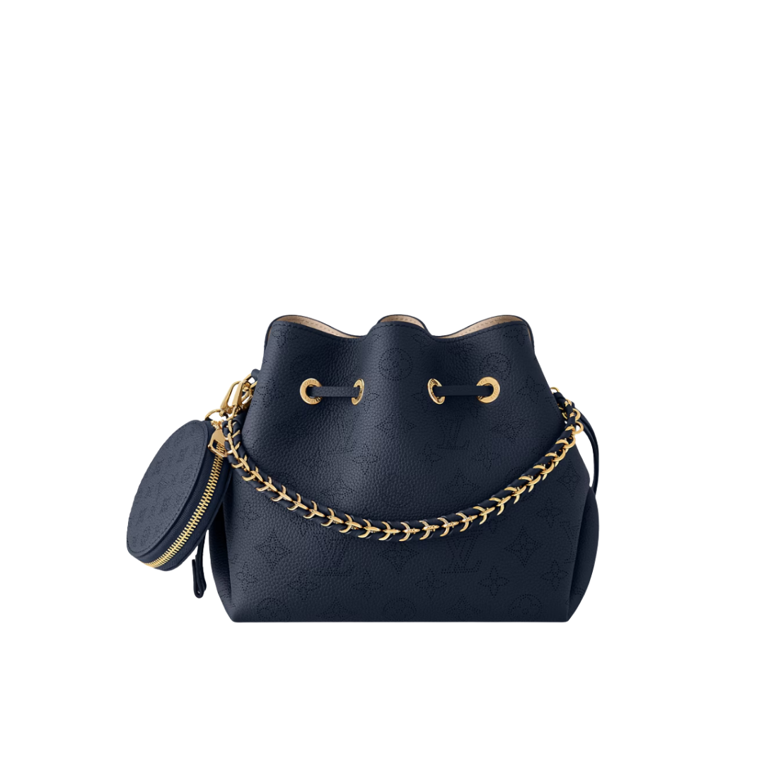 Bella Beuteltasche Marineblau / Gold 22 cm