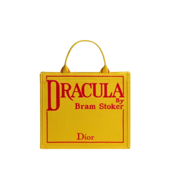 Book Tote Bestickter gelber und roter  41 cm