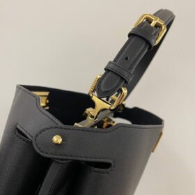 Tasche Aus Schwarzem Leder 33 cm
