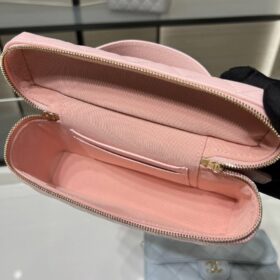 Caviar Gesteppte Slim Vanity mit Kettentragegriff / Hellrosa 19.5 cm