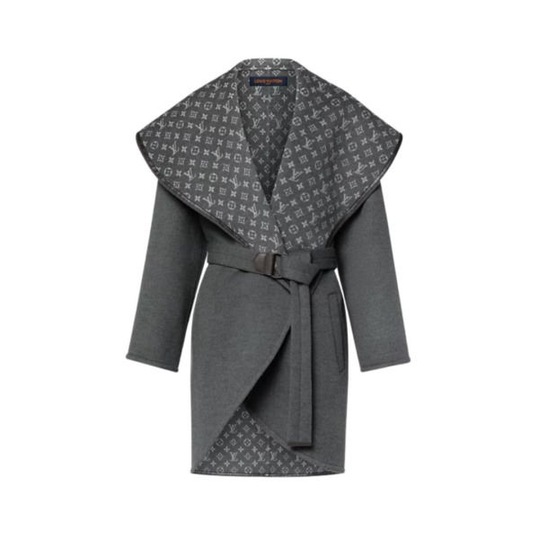 Oversized Collar Wrap Grau