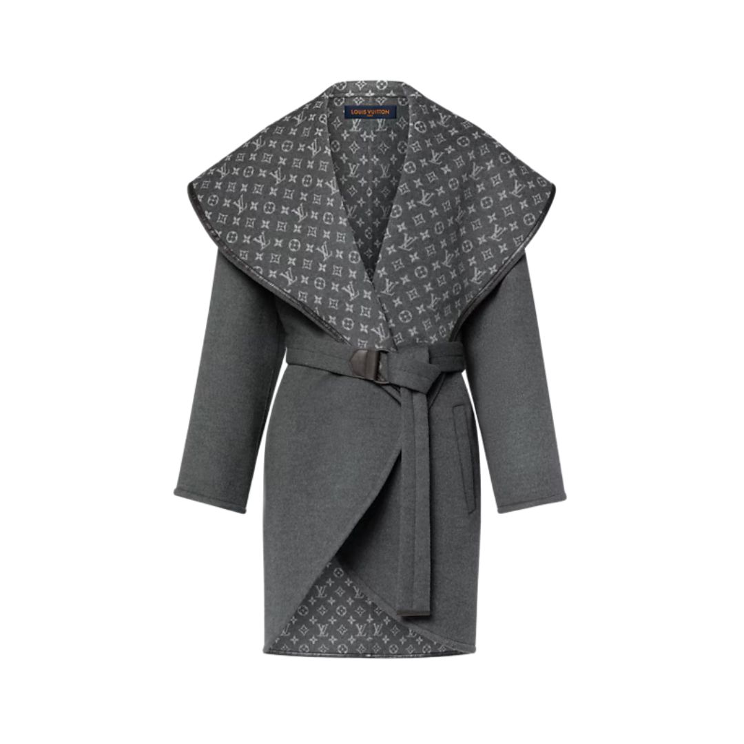 Oversized Collar Wrap Grau