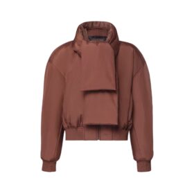 Scarf Detail Bomber Braun