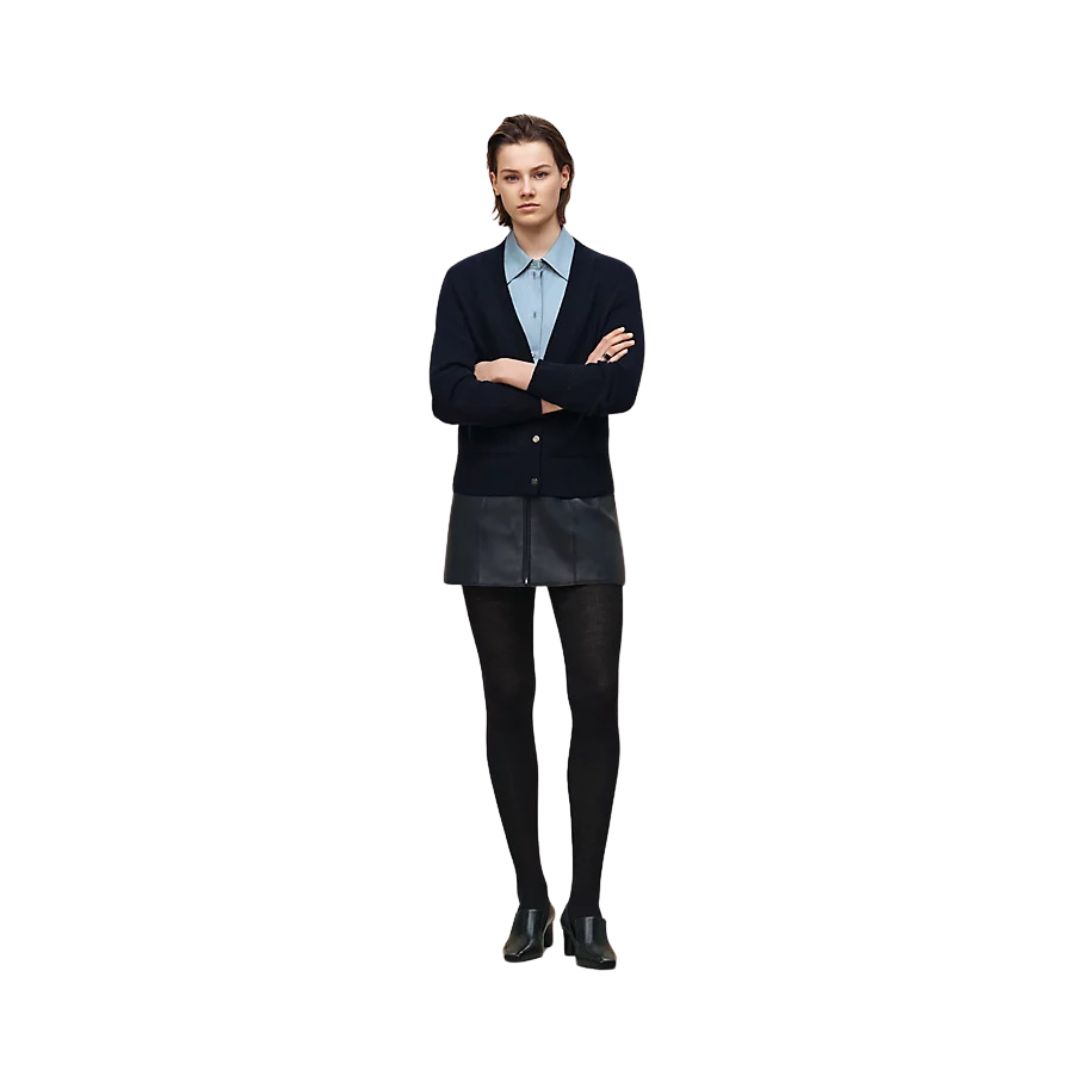 Buttoned Cashmere Schwarz