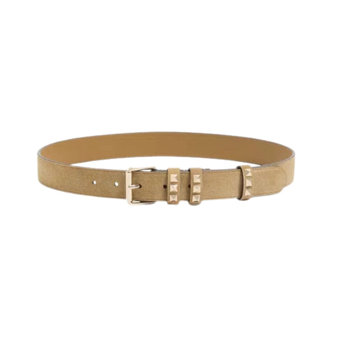 Rockstud Suede Havanabeige 3 cm