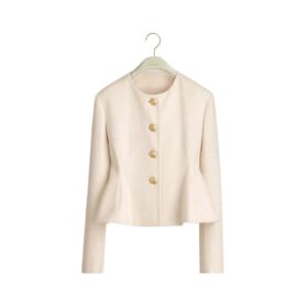 Wool-Blend Boucle Knit Beige