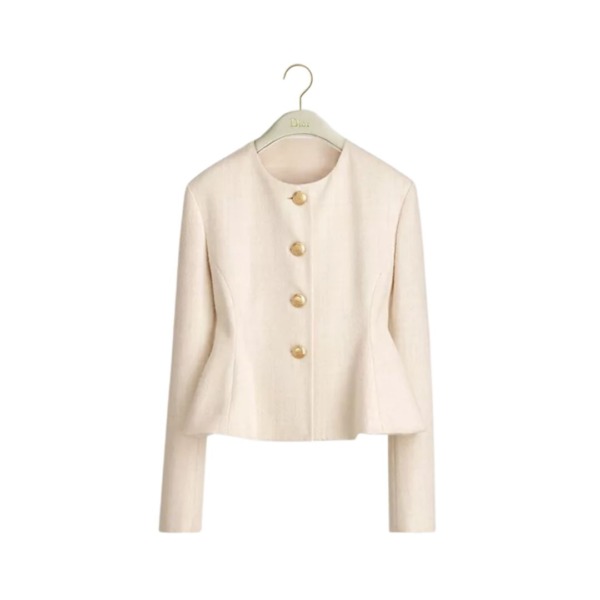 Wool-Blend Boucle Knit Beige