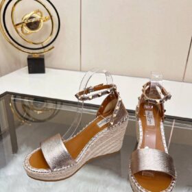 Rockstud Keil-Espadrille mit Knöchelriemen 10 cm