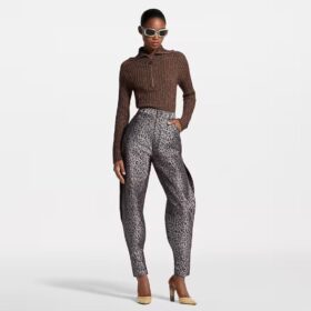 Ribbed Knit Half-Zip Marron