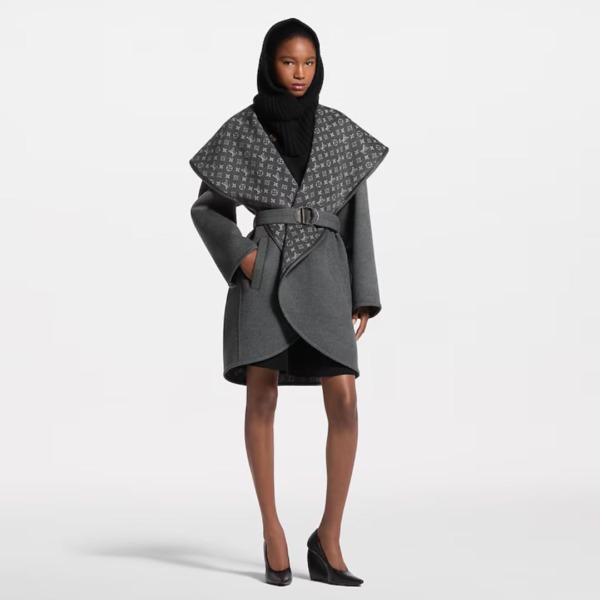 Oversized Collar Wrap Grau