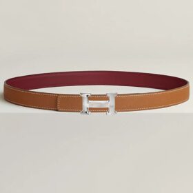 Reversible Leather Strap Silber 2.4 cm