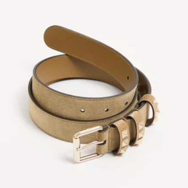 Rockstud Suede Havanabeige 3 cm