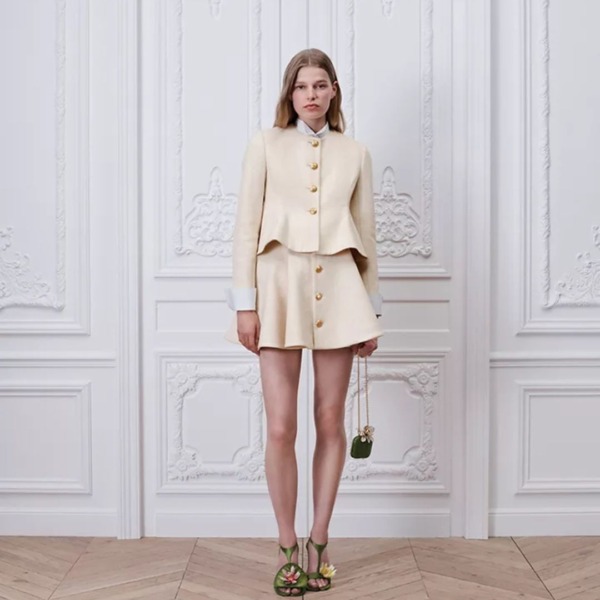 Wool-Blend Boucle Knit Beige