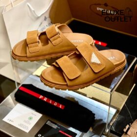 Wildleder Band Sandals Beige-Braun