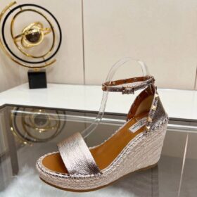 Rockstud Keil-Espadrille mit Knöchelriemen 10 cm