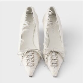 Feather-Embellished Weiß 5.5 cm
