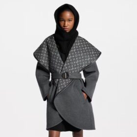 Oversized Collar Wrap Grau