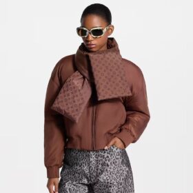 Scarf Detail Bomber Braun