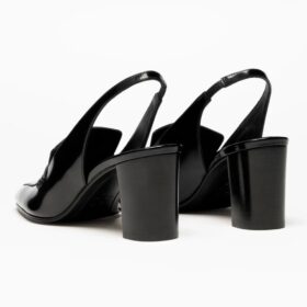 Shiny Calfskin Schwarz 7 cm
