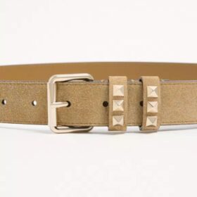 Rockstud Suede Havanabeige 3 cm