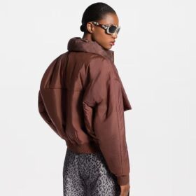 Scarf Detail Bomber Braun