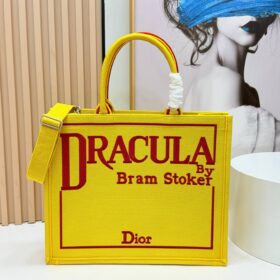 Book Tote Bestickter gelber und roter  41 cm