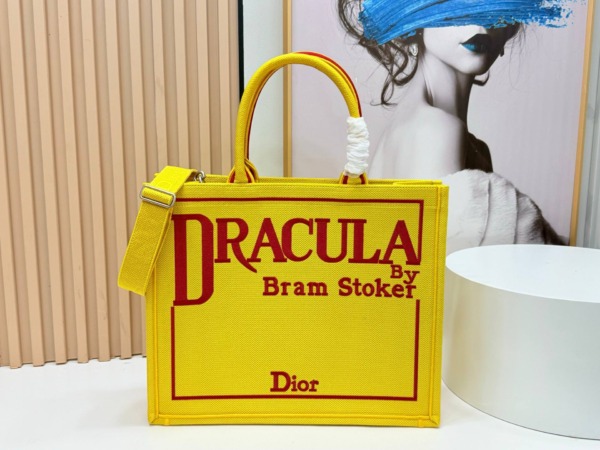 Book Tote Bestickter gelber und roter  41 cm