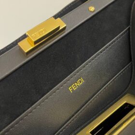 Tasche Aus Schwarzem Leder 33 cm