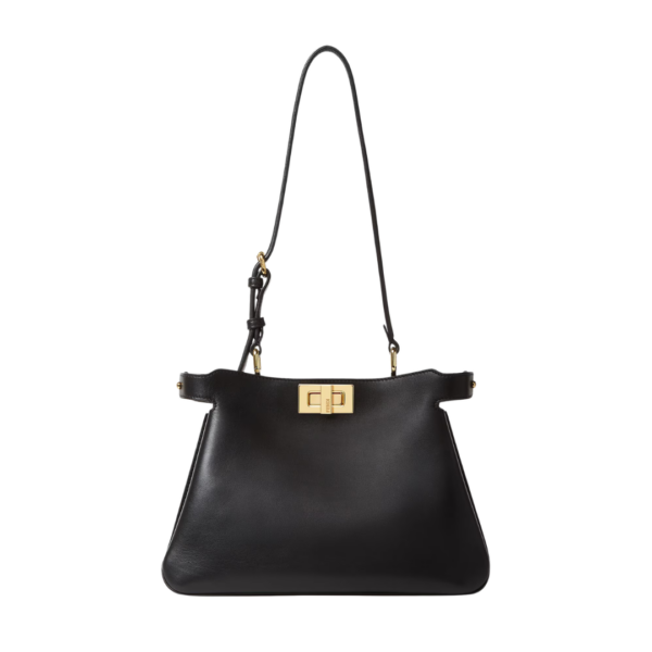 Tasche Aus Schwarzem Leder 33 cm